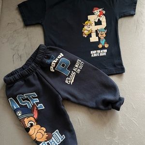 2 PCS ZARA BABY BOY T-SHIRT WITH PANTS 12-18 Months. PAW PATROL.
